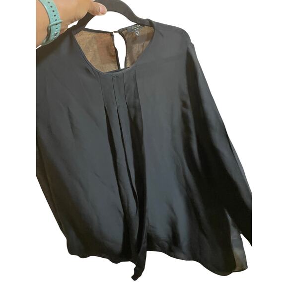 Mossimo Duti long sleeve black flowy clean girl minimalist blouse size 8 - Picture 7 of 10